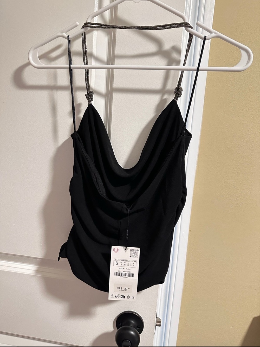 ZARA Jewel Strap Draped Top - Picture 9 of 10